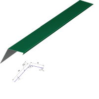 new разм Планка карнизная (капельник) оцин 2000х100х60х0,4мм ЗЕЛЁНАЯ RAL 6005