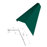 new Шинглас планка карнизная в плёнке зелёный 6005