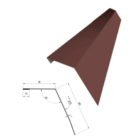 new разм Шинглас планка карнизная в плёнке коричневый 8017 