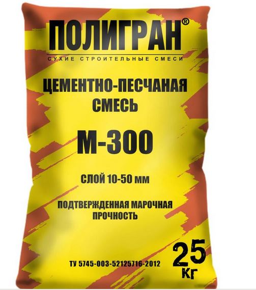 ЦПС "ПОЛИГРАН" М-300 (цем-песч смесь) 25 кг