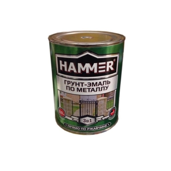 Грунт-Эмаль зеленая HAMMER  0,9 кг