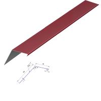 new разм Планка карнизная (капельник) оцин 2000х100х60х0,4мм КРАСНАЯ RAL 3005