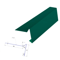 new разм Шинглас торцевая планка в плёнке зелёный 6005(2)