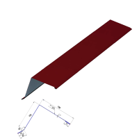 new Торцевая ветрозащ.планка (щипец) 2000х100х100х0,4мм красный RAL 3005