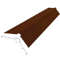 new Конёк кровельный с полимерным покрытием 2000х180х180х0,4мм коричневый RAL 8017