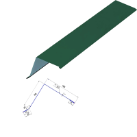 new разм Торцевая ветрозащ.планка (щипец) 2000х100х100х0,4мм зелёная RAL 6005(1)