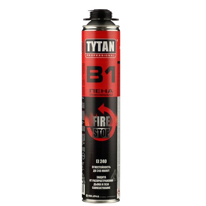Пена монтажная "TYTAN  Professional" В1 огнеупорная ПРОФ  0,750 л 