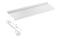 new разм Планка подокон.оцин.с полим 2000х140х0,40мм Белая RAL 9003